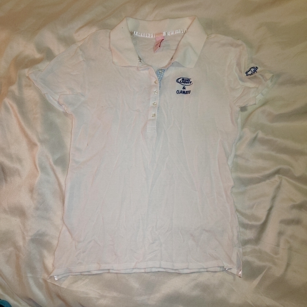250. HYP Polo Shirt White with BL & Clamato Logo